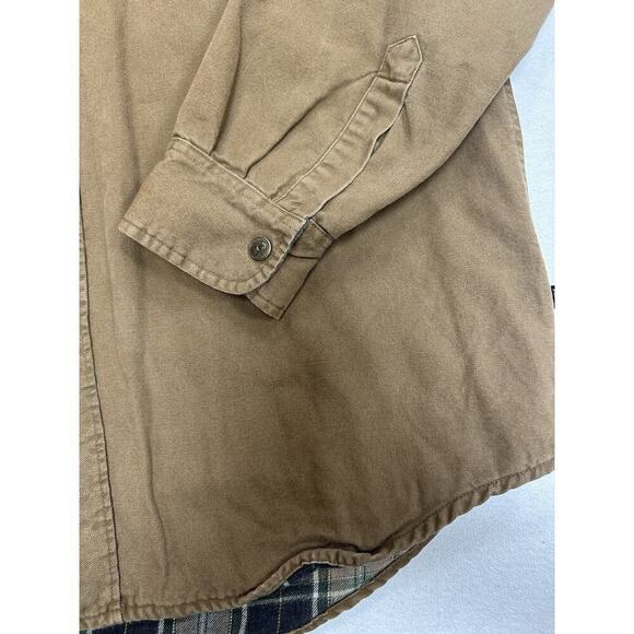 VTG Coleman Outdoors Shirt Mens XL Brown Twill Plaid Flannel Lined Chore Work - Picture 2 of 11